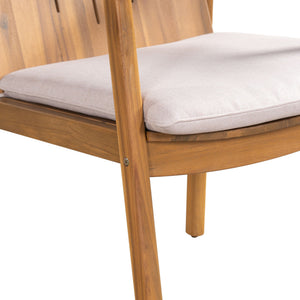 Outdoor Dining Chairs (Set of 2) - Beige / Teak