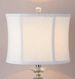 Diamond - Torch Contemporary Crystal Table Lamp (Set of 2) - Clear / Off White / Polished Nickel