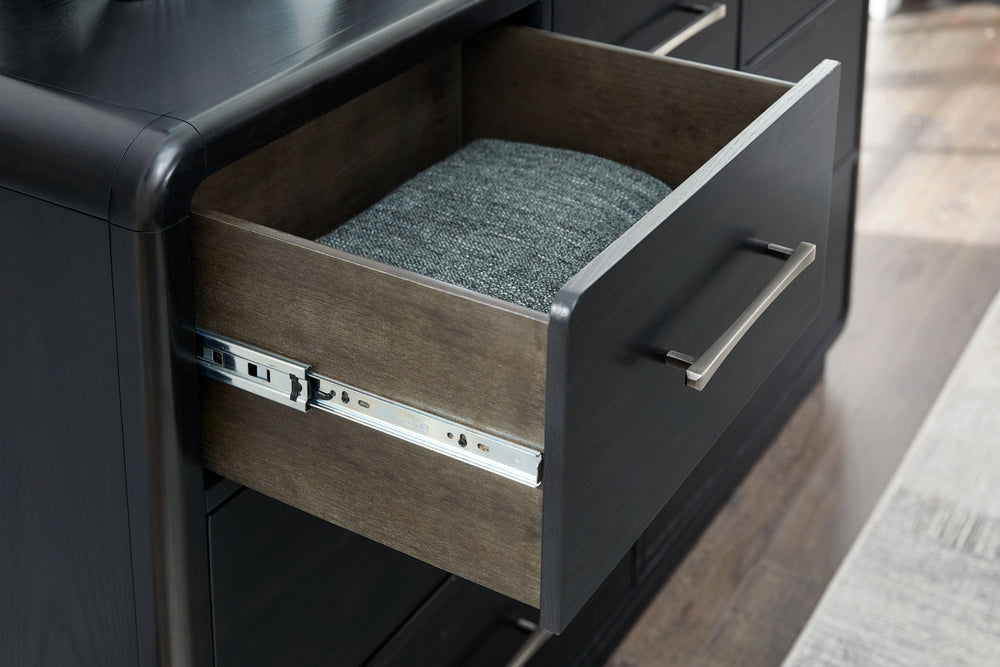 Rowanbeck - Dresser And Mirror - Black