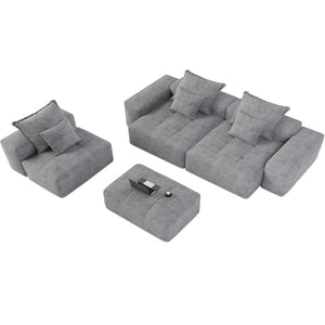 Modern Oversized, Modular Sectional Sofa With Pillows