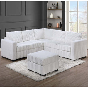 Contemporary Sectional Set With Ottoman