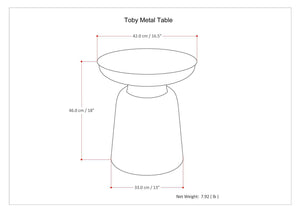 Toby - Handcrafted Metal Accent Table