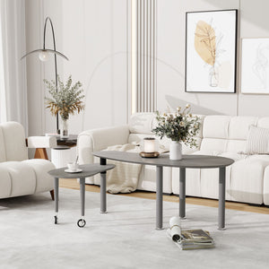 Rotatable Cocktail Table With Solid Legs, 360 Degree Rotating