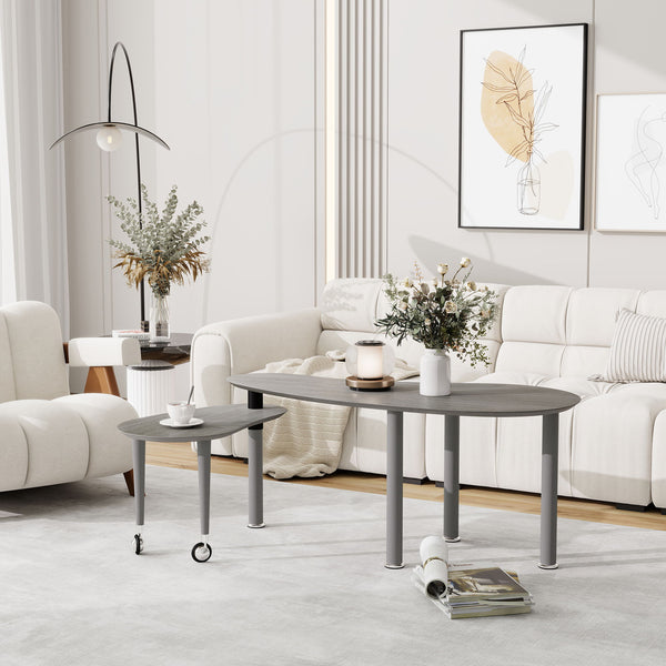 Rotatable Cocktail Table With Solid Legs, 360 Degree Rotating