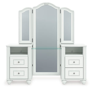 Kozlani - 3 Pc. - Vanity, Mirror And Stool - White