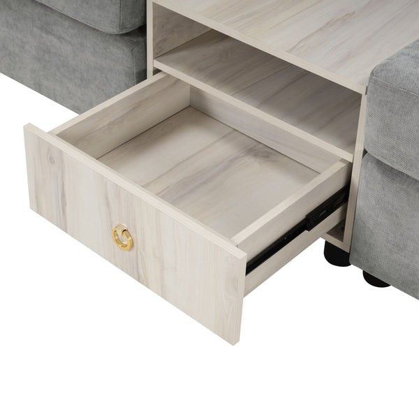 Modular Sofa Couch With Storage Armrest And Center Console