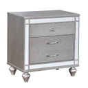 Contemporary Nightstand With Crocodile Textured Trim