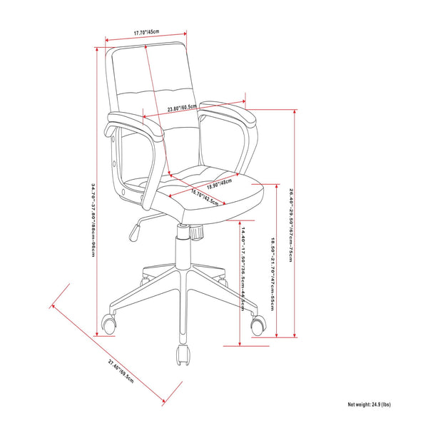 Brewer - Swivel Office Chair - Distressed Blue
