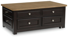 Drazmine - Lift Top Cocktail Table - Brown