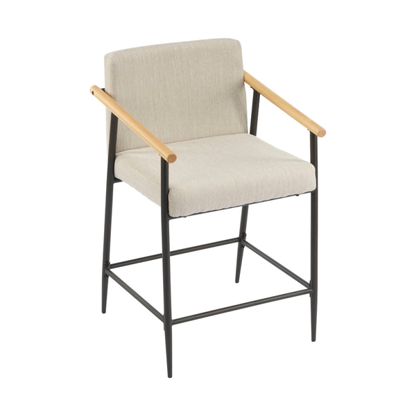 Mid Century Modern Counter Stool Set With Iron Frame