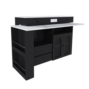 Kitchen Island With Extendable & Rotating Table