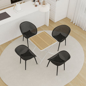 2 Piece Durable Single Chair With Hollow Out Design
