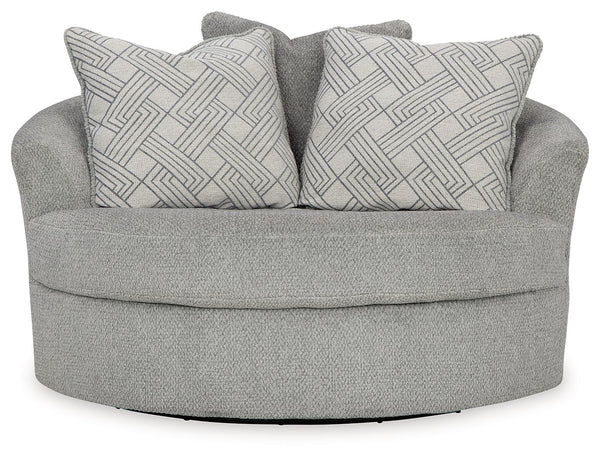 Casselbury - Oversized Swivel Accent Chair - Cement
