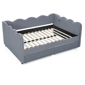 Gingham Daybed & USB Charging Port, Wave-Shaped Design