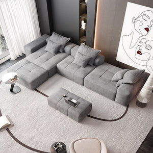 Modern Oversized, Modular Sectional Sofa With Pillows