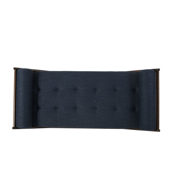 Chic Contemporary Chaise Lounge With Button Tufting And Bentwood Structure