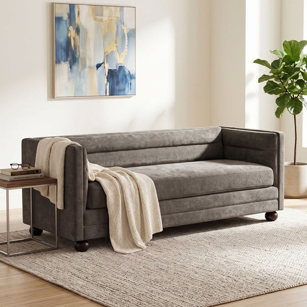 3 Seater Sofa Upholstery With Square Arms, Living Room Couch