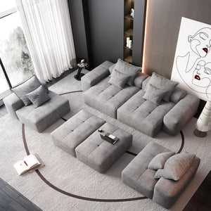 Modern Oversized, Modular Sectional Sofa With Pillows