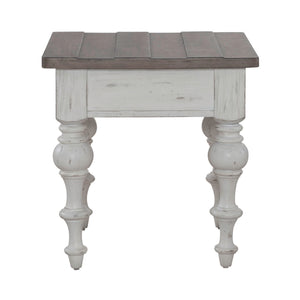 River Place - End Table - Riverstone White & Tobacco