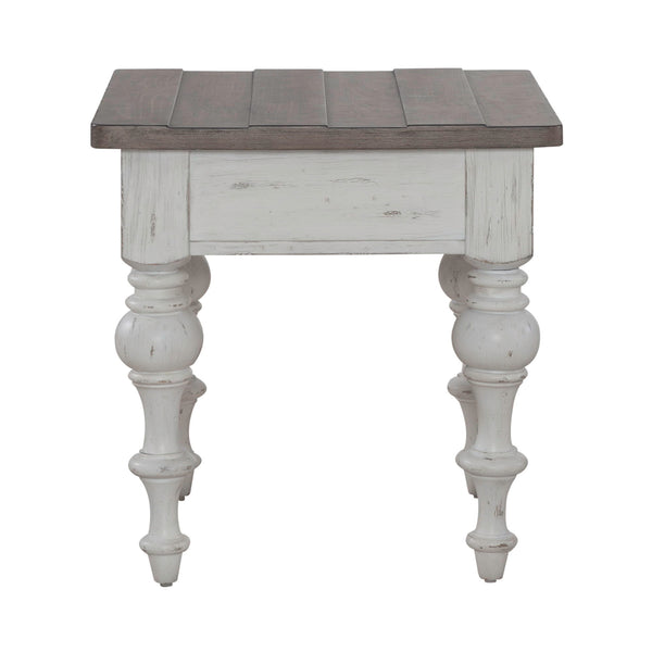 River Place - End Table - Riverstone White & Tobacco