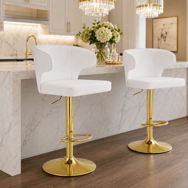 Adjustable Swivel Bar Chair With High Back Support