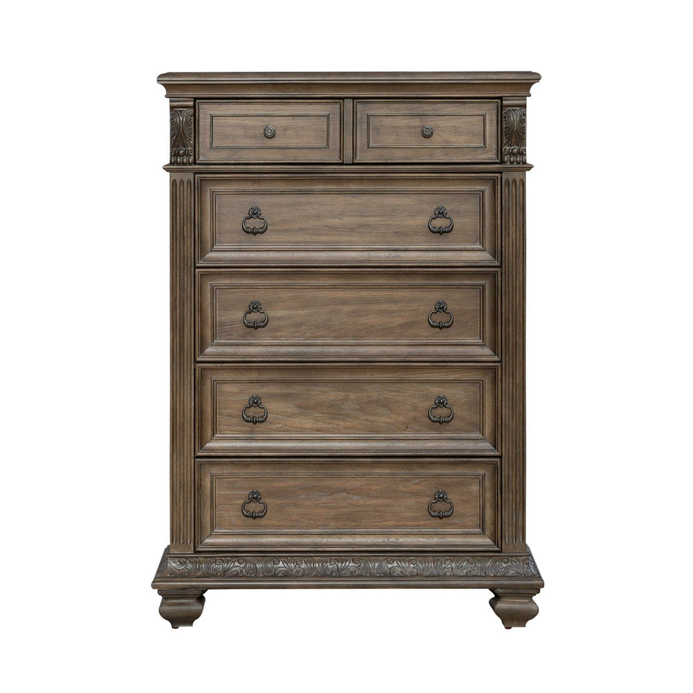 Carlisle Court - 5 Drawer Chest - Medium Brown