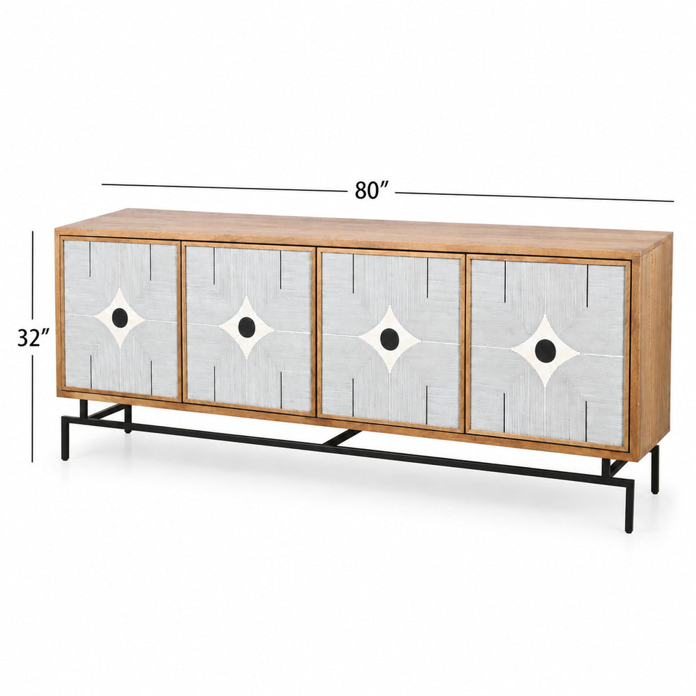 Everett - Server - Rustic Brown Mango / Ivory Bone / Grey Resin
