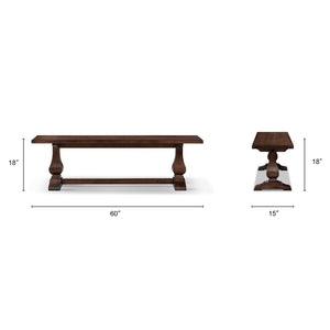 Whitmore - Trestle Dining Bench - Dark Brown