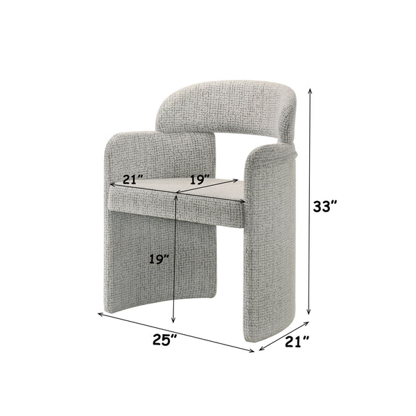 Kyree - Arm Chair (Set of 2) - Ivory / Gray