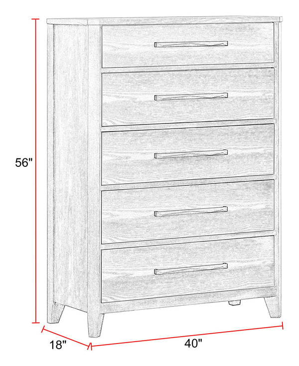 Breckenridge - 5 Drawer Chest - Brown
