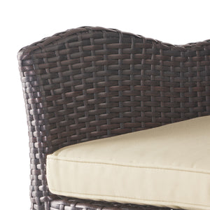 Outdoor Modern Rattan Swivel Barstool With Tapered Legs - Beige / Multibrown
