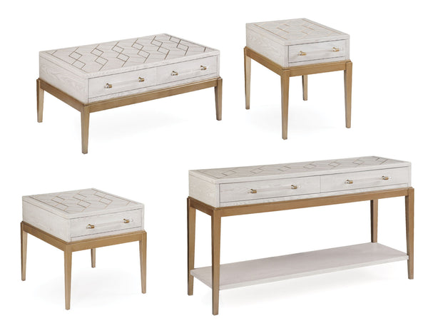 Perrine - Console - White / Gold