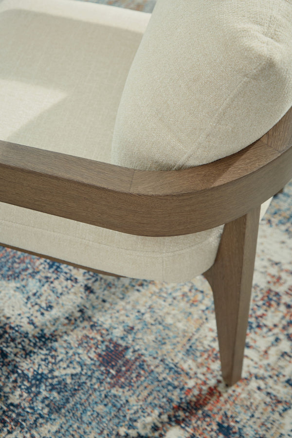 Serene Bay - Arm Chair With Cushion (Set of 2) - Dark Brown / White