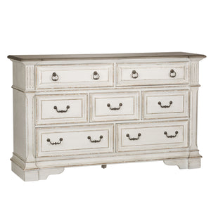 Abbey Park - 7 Drawer Dresser - Antique White