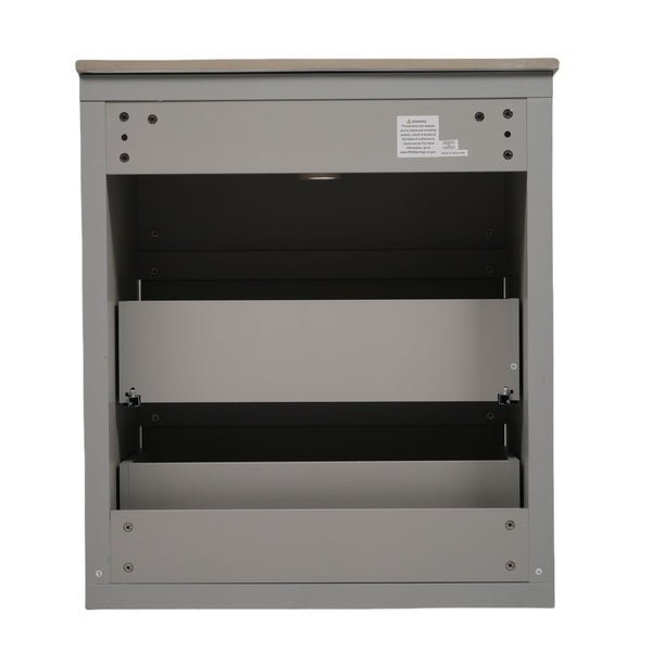 Freestanding Bathroom Vanity With Ceramic Sink, 2 Full Extension Drawers