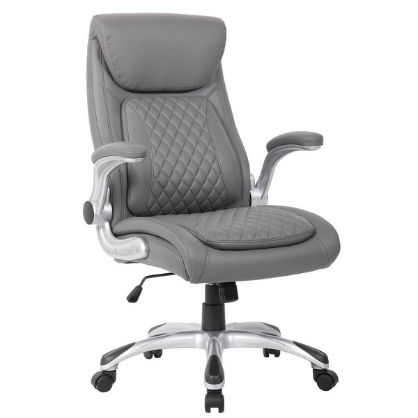 High Back Ergonomic Executive Office Chair, Adjustable Height And Lumbar Support For Home & Office - Antique Gray