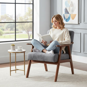 Accent Chair, Classic Mid Century Modern For Extra Seating