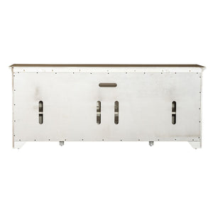 Farmhouse Reimagined - Entertainment 72" TV Stand - Antique White / Chestnut Tops