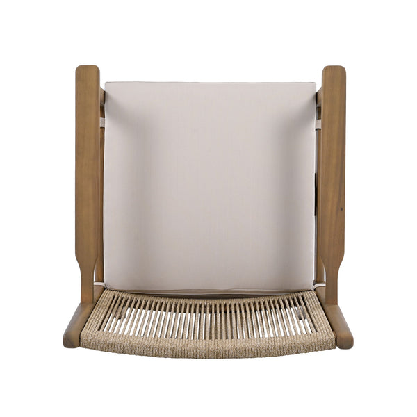 Outdoor Acacia Wood Patio Dining Armchair (Set of 2)