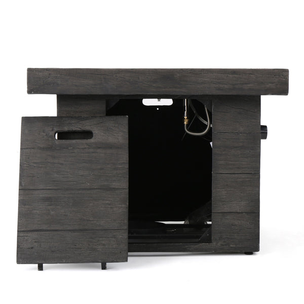 Anchorage - Wood Square Fire Pit 40, 000 Btu - Gray