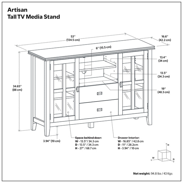 Artisan - Handcrafted Tall TV Media Stand
