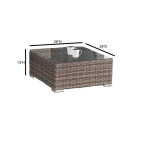 Modern Patio Rattan Sectional Set With Cushions