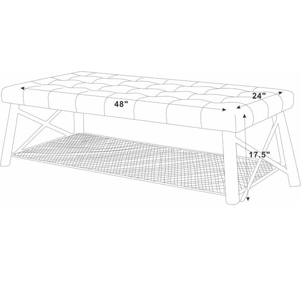 Upholstered Coffee Table With Rack - Dark Brown