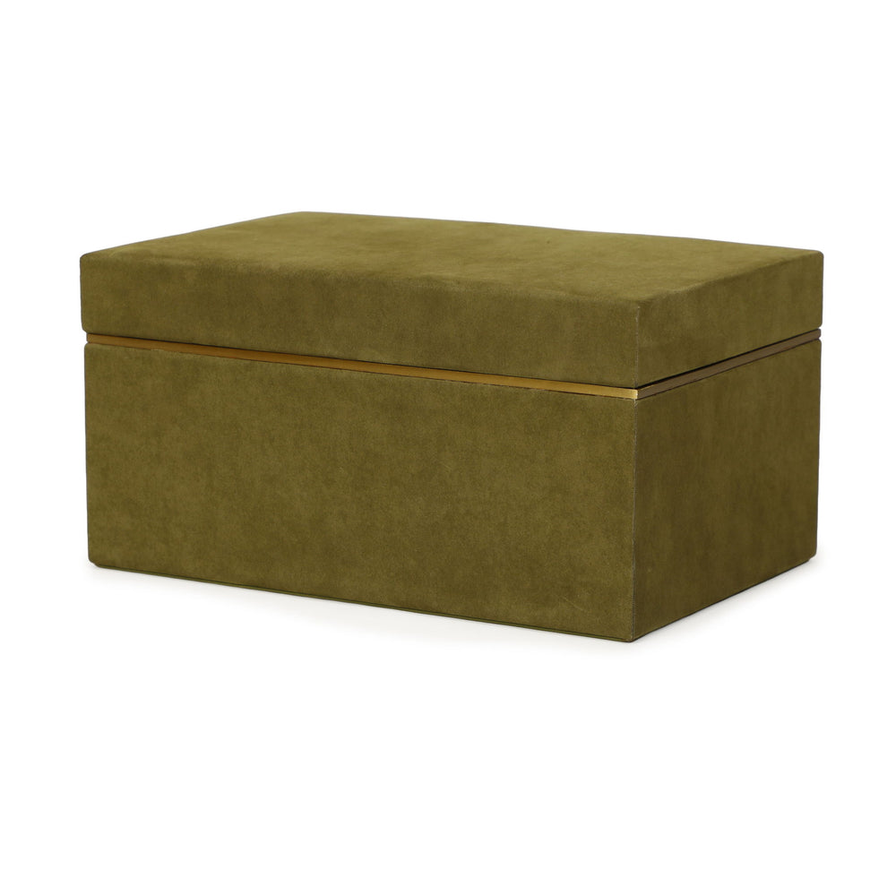 Pisa - Vegan Suede Contract-Grade Storage Box - Green