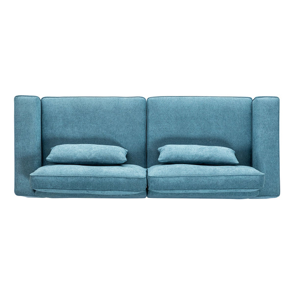 Modern Fabric Sofa With Cushions, Sleek Arm Design