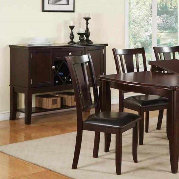 7 Piece Set, Dining Table With Butterfly Leaf And 6 Side Chairs - Espresso
