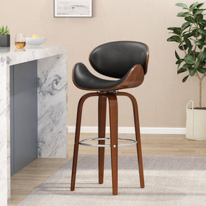 Lumos - Mid Century Modern Upholstered Swivel Barstool