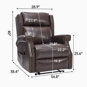 Manual Recliner Chair With Heavy Duty Motion Mechanism, 8 Vibrating Nodes And 3 Massage Modes For Living Room
