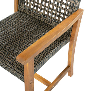 Outdoor Dining Chairs (Set of 2) - Mocha / Teak