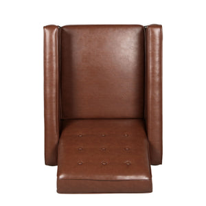 Mid-Century Modern Recliner With Button Tufted Waffle Stitch
